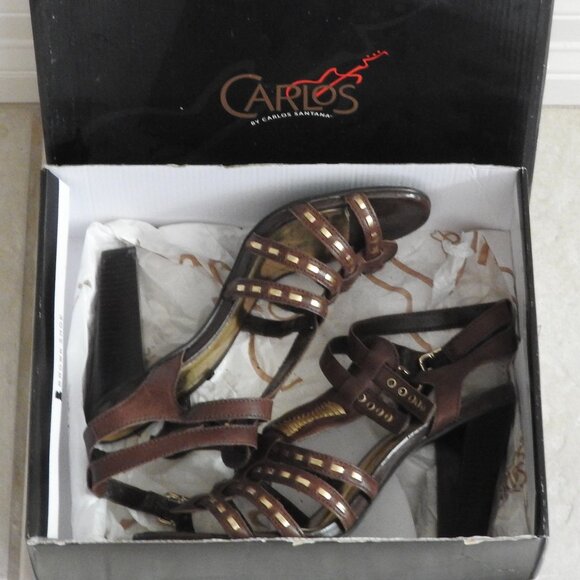 Carlos by Carlos Santana Shoes - Carlos Santana Ginseng Coffee strappy heels, brown, size 8.5